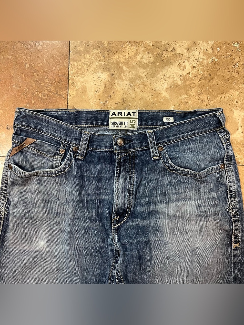 Ariat Men’s M5 Straight Fit Straight Leg Jeans Workwear Western Cowboy 36X34 - Picture 3 of 9